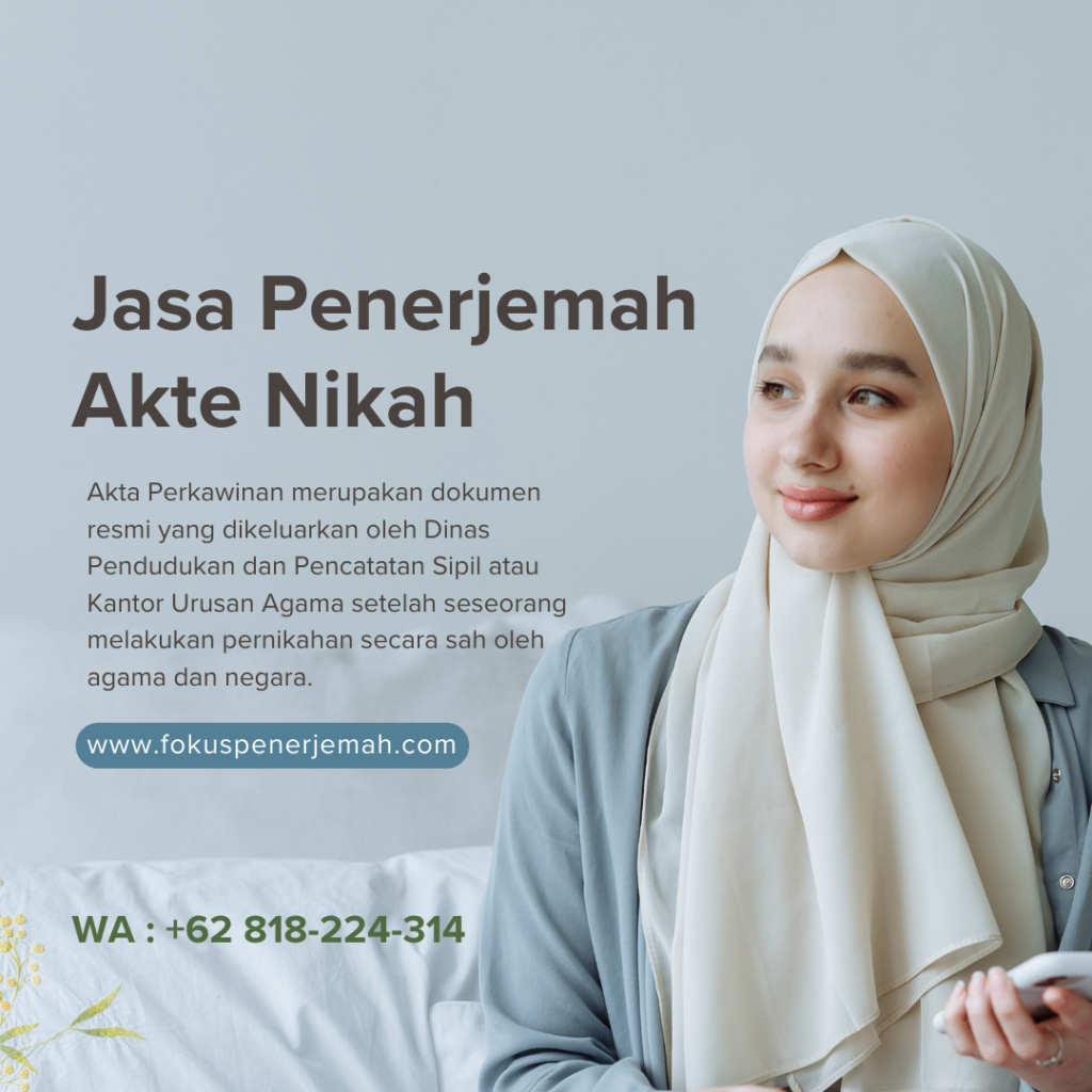 jasa penerjemah akta kawin